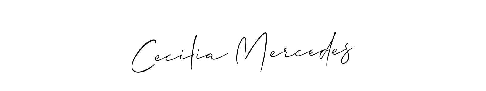 Make a short Cecilia Mercedes signature style. Manage your documents anywhere anytime using Allison_Script. Create and add eSignatures, submit forms, share and send files easily. Cecilia Mercedes signature style 2 images and pictures png