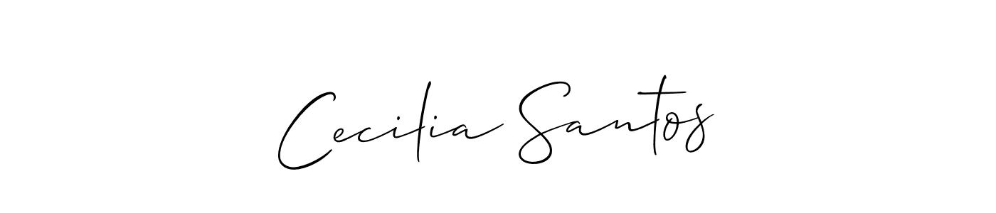 The best way (Allison_Script) to make a short signature is to pick only two or three words in your name. The name Cecilia Santos include a total of six letters. For converting this name. Cecilia Santos signature style 2 images and pictures png