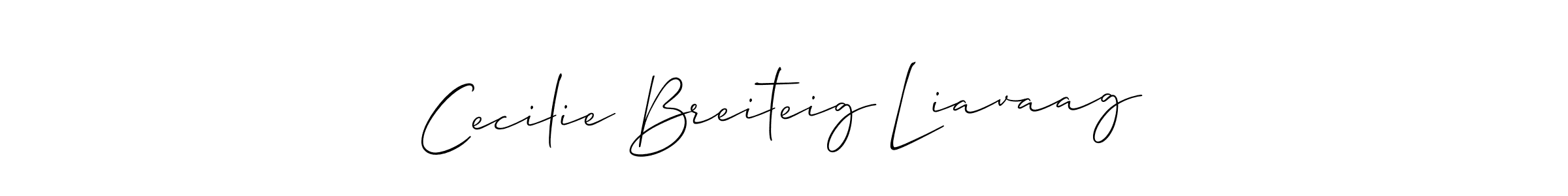 The best way (Allison_Script) to make a short signature is to pick only two or three words in your name. The name Cecilie Breiteig Liavaag include a total of six letters. For converting this name. Cecilie Breiteig Liavaag signature style 2 images and pictures png