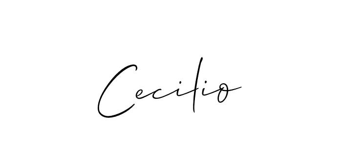 Make a beautiful signature design for name Cecilio. With this signature (Allison_Script) style, you can create a handwritten signature for free. Cecilio signature style 2 images and pictures png