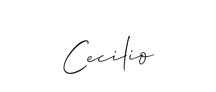 Make a beautiful signature design for name Cecilio. With this signature (Allison_Script) style, you can create a handwritten signature for free. Cecilio signature style 2 images and pictures png