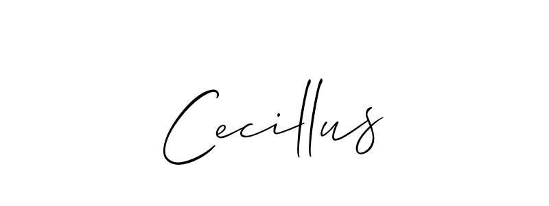 Allison_Script is a professional signature style that is perfect for those who want to add a touch of class to their signature. It is also a great choice for those who want to make their signature more unique. Get Cecillus name to fancy signature for free. Cecillus signature style 2 images and pictures png