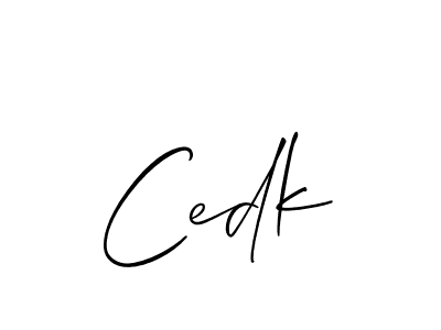 How to make Cedk signature? Allison_Script is a professional autograph style. Create handwritten signature for Cedk name. Cedk signature style 2 images and pictures png