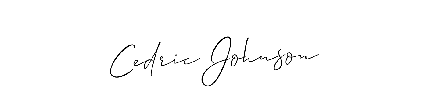 How to make Cedric Johnson signature? Allison_Script is a professional autograph style. Create handwritten signature for Cedric Johnson name. Cedric Johnson signature style 2 images and pictures png