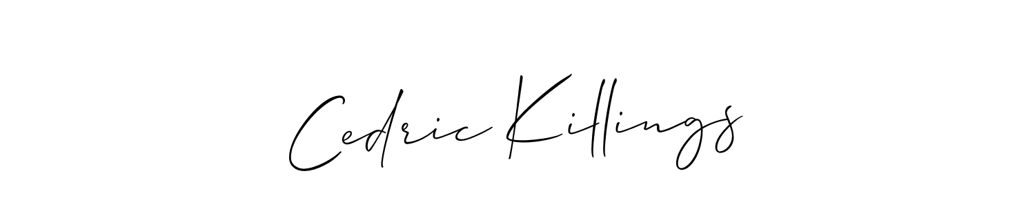 Make a beautiful signature design for name Cedric Killings. With this signature (Allison_Script) style, you can create a handwritten signature for free. Cedric Killings signature style 2 images and pictures png