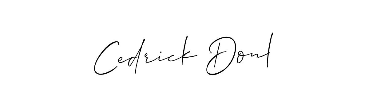 How to make Cedrick Donl name signature. Use Allison_Script style for creating short signs online. This is the latest handwritten sign. Cedrick Donl signature style 2 images and pictures png