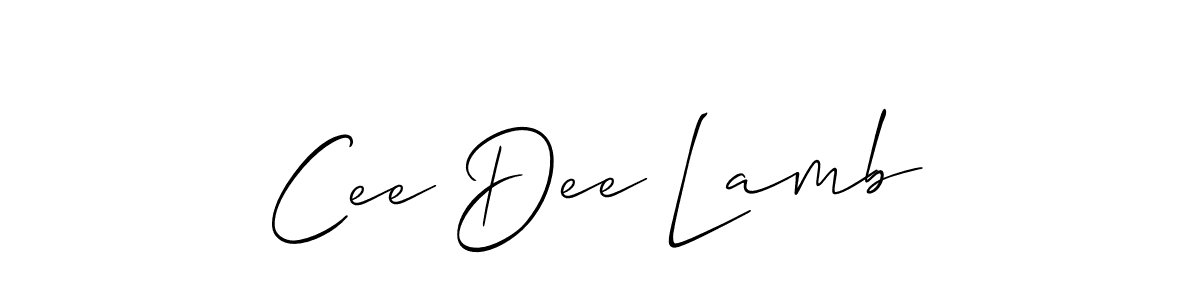 Allison_Script is a professional signature style that is perfect for those who want to add a touch of class to their signature. It is also a great choice for those who want to make their signature more unique. Get Cee Dee Lamb name to fancy signature for free. Cee Dee Lamb signature style 2 images and pictures png