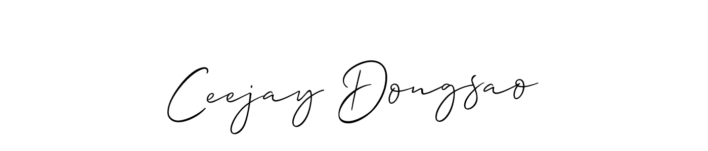 You should practise on your own different ways (Allison_Script) to write your name (Ceejay Dongsao) in signature. don't let someone else do it for you. Ceejay Dongsao signature style 2 images and pictures png