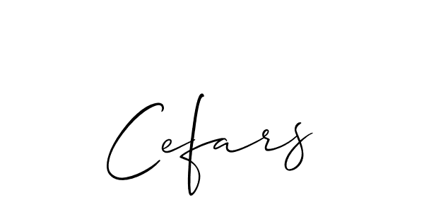 Design your own signature with our free online signature maker. With this signature software, you can create a handwritten (Allison_Script) signature for name Cefars. Cefars signature style 2 images and pictures png