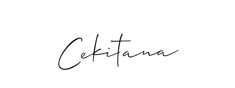 How to make Cekitana name signature. Use Allison_Script style for creating short signs online. This is the latest handwritten sign. Cekitana signature style 2 images and pictures png