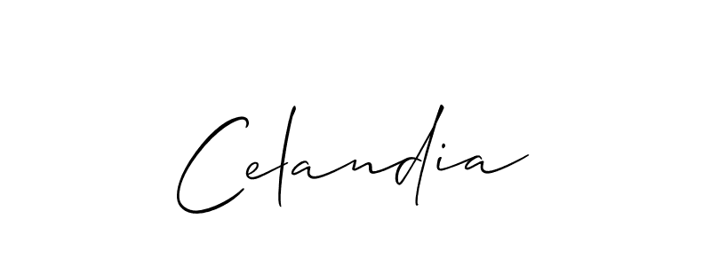 How to make Celandia signature? Allison_Script is a professional autograph style. Create handwritten signature for Celandia name. Celandia signature style 2 images and pictures png