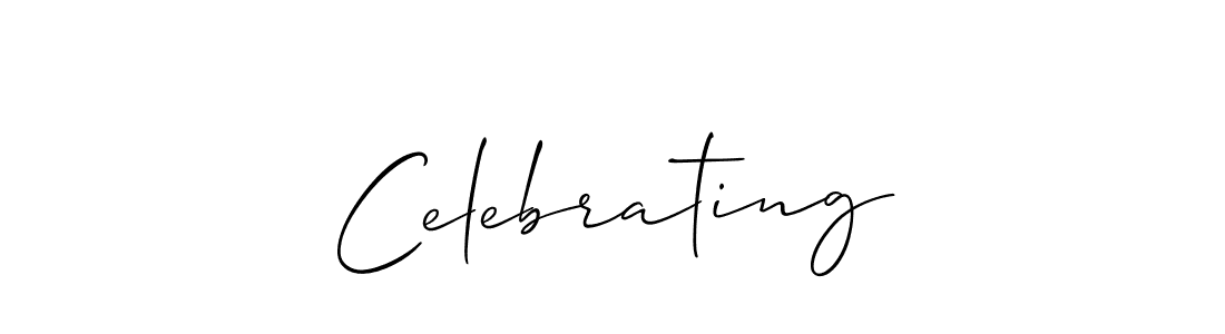 Also You can easily find your signature by using the search form. We will create Celebrating name handwritten signature images for you free of cost using Allison_Script sign style. Celebrating signature style 2 images and pictures png