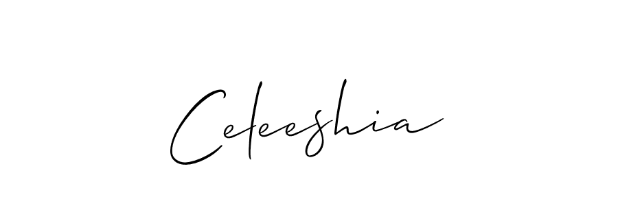 Make a beautiful signature design for name Celeeshia. With this signature (Allison_Script) style, you can create a handwritten signature for free. Celeeshia signature style 2 images and pictures png