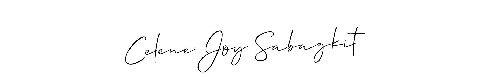 Make a beautiful signature design for name Celene Joy Sabagkit. With this signature (Allison_Script) style, you can create a handwritten signature for free. Celene Joy Sabagkit signature style 2 images and pictures png