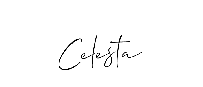 Celesta stylish signature style. Best Handwritten Sign (Allison_Script) for my name. Handwritten Signature Collection Ideas for my name Celesta. Celesta signature style 2 images and pictures png