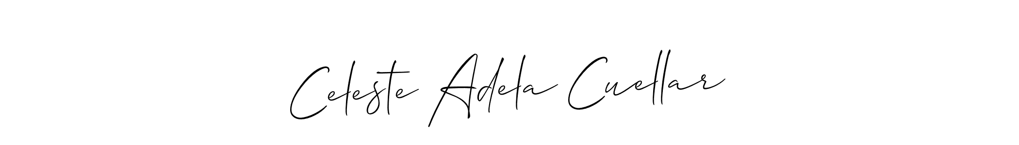 Make a beautiful signature design for name Celeste Adela Cuellar. With this signature (Allison_Script) style, you can create a handwritten signature for free. Celeste Adela Cuellar signature style 2 images and pictures png