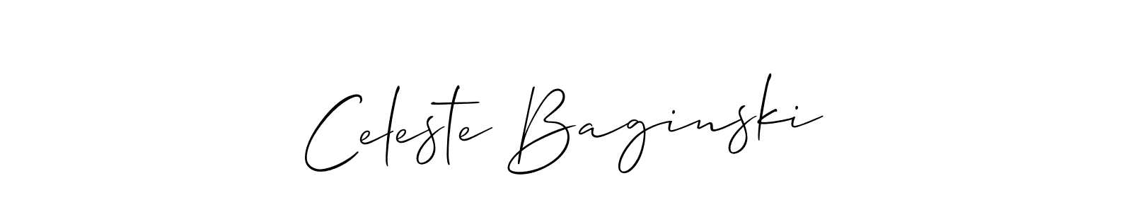 Make a short Celeste Baginski signature style. Manage your documents anywhere anytime using Allison_Script. Create and add eSignatures, submit forms, share and send files easily. Celeste Baginski signature style 2 images and pictures png