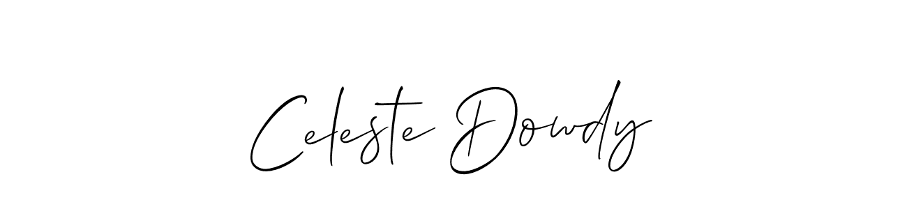 Make a beautiful signature design for name Celeste Dowdy. With this signature (Allison_Script) style, you can create a handwritten signature for free. Celeste Dowdy signature style 2 images and pictures png