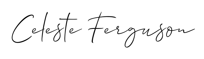 See photos of Celeste Ferguson official signature. Check more albums & portfolios. Read reviews & check more about Allison_Script font. Celeste Ferguson signature style 2 images and pictures png