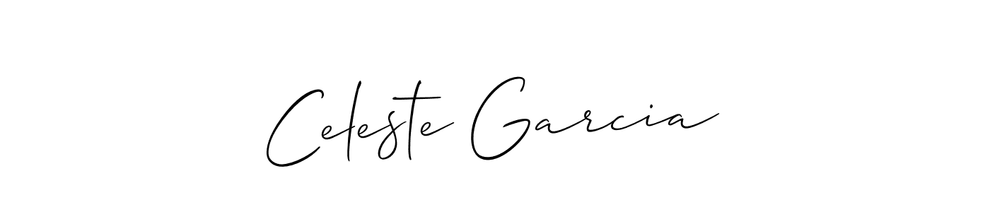 Create a beautiful signature design for name Celeste Garcia. With this signature (Allison_Script) fonts, you can make a handwritten signature for free. Celeste Garcia signature style 2 images and pictures png