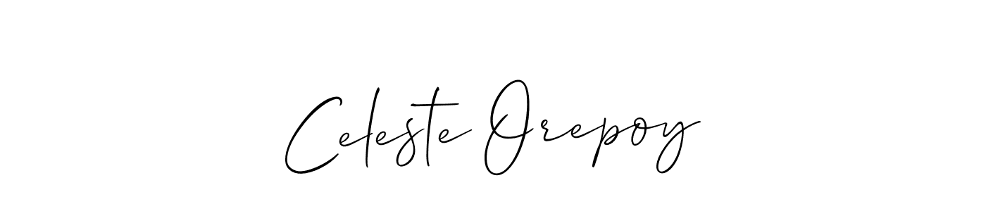 Make a short Celeste Orepoy signature style. Manage your documents anywhere anytime using Allison_Script. Create and add eSignatures, submit forms, share and send files easily. Celeste Orepoy signature style 2 images and pictures png