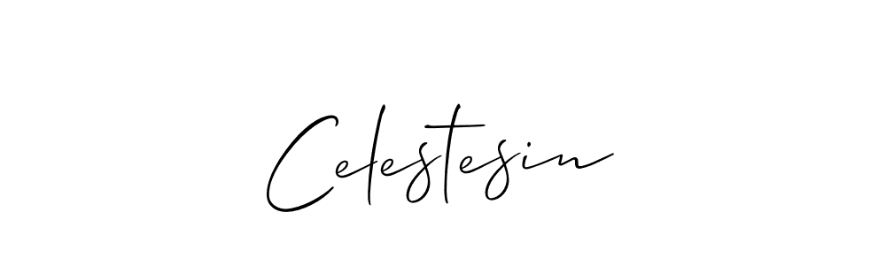 The best way (Allison_Script) to make a short signature is to pick only two or three words in your name. The name Celestesin include a total of six letters. For converting this name. Celestesin signature style 2 images and pictures png