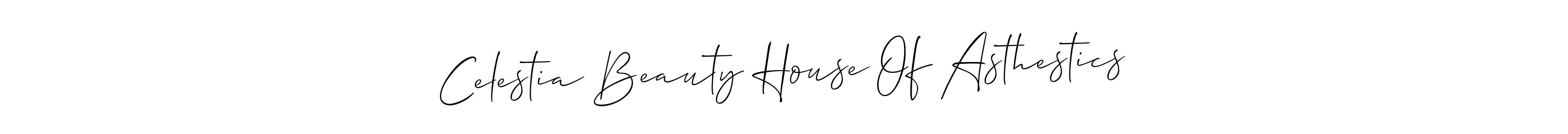 Design your own signature with our free online signature maker. With this signature software, you can create a handwritten (Allison_Script) signature for name Celestia Beauty House Of Asthestics. Celestia Beauty House Of Asthestics signature style 2 images and pictures png