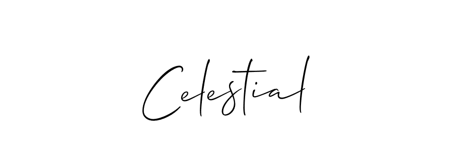 You should practise on your own different ways (Allison_Script) to write your name (Celestial) in signature. don't let someone else do it for you. Celestial signature style 2 images and pictures png