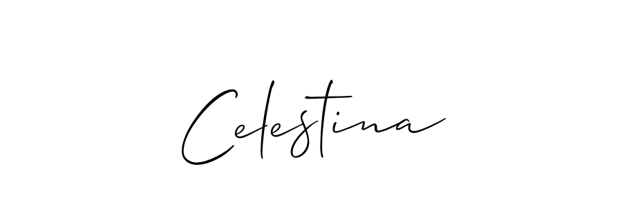 How to make Celestina signature? Allison_Script is a professional autograph style. Create handwritten signature for Celestina name. Celestina signature style 2 images and pictures png