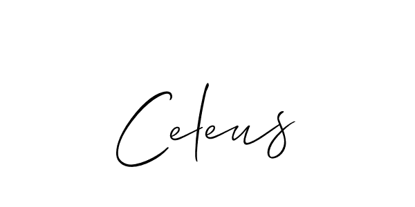 The best way (Allison_Script) to make a short signature is to pick only two or three words in your name. The name Celeus include a total of six letters. For converting this name. Celeus signature style 2 images and pictures png