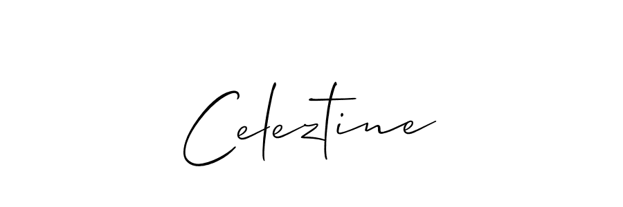 Create a beautiful signature design for name Celeztine. With this signature (Allison_Script) fonts, you can make a handwritten signature for free. Celeztine signature style 2 images and pictures png