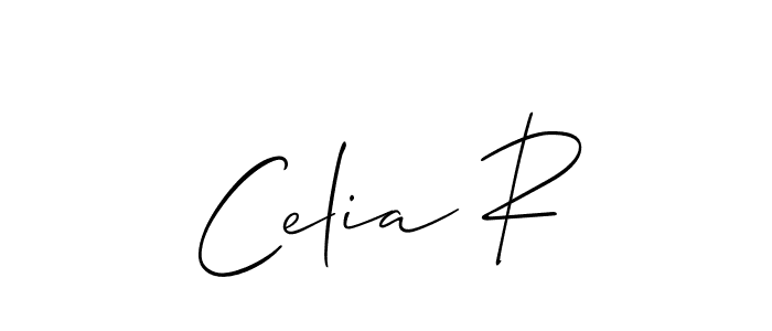 How to Draw Celia R signature style? Allison_Script is a latest design signature styles for name Celia R. Celia R signature style 2 images and pictures png
