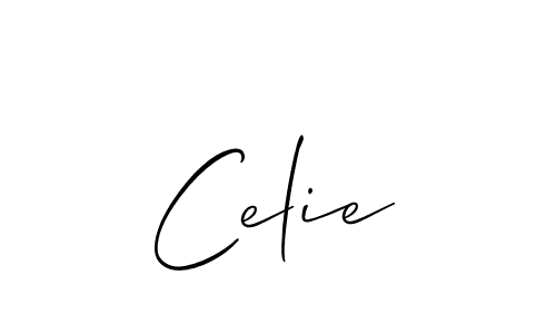 Design your own signature with our free online signature maker. With this signature software, you can create a handwritten (Allison_Script) signature for name Celie. Celie signature style 2 images and pictures png