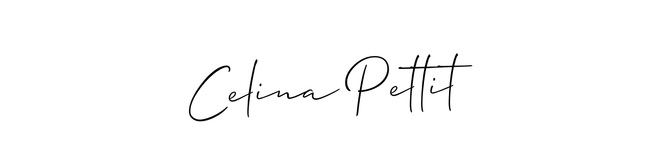 Create a beautiful signature design for name Celina Pettit. With this signature (Allison_Script) fonts, you can make a handwritten signature for free. Celina Pettit signature style 2 images and pictures png