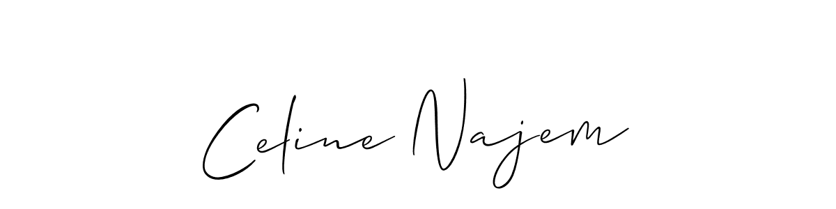 Also You can easily find your signature by using the search form. We will create Celine Najem name handwritten signature images for you free of cost using Allison_Script sign style. Celine Najem signature style 2 images and pictures png