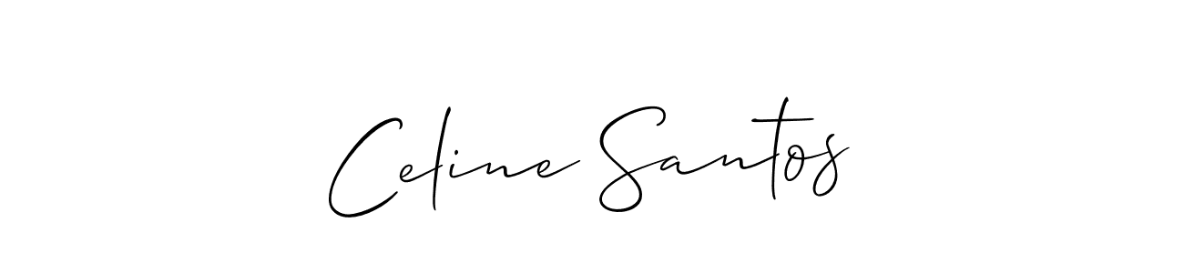 You should practise on your own different ways (Allison_Script) to write your name (Celine Santos) in signature. don't let someone else do it for you. Celine Santos signature style 2 images and pictures png