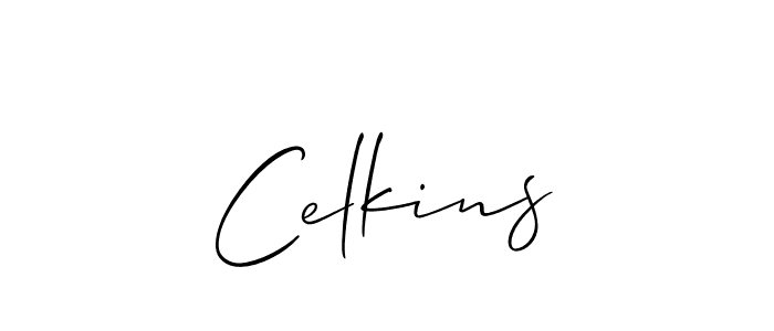 Make a beautiful signature design for name Celkins. With this signature (Allison_Script) style, you can create a handwritten signature for free. Celkins signature style 2 images and pictures png