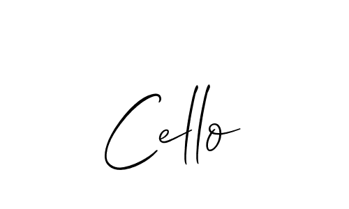 Design your own signature with our free online signature maker. With this signature software, you can create a handwritten (Allison_Script) signature for name Cello. Cello signature style 2 images and pictures png