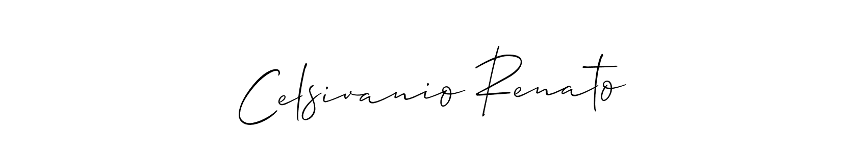 It looks lik you need a new signature style for name Celsivanio Renato. Design unique handwritten (Allison_Script) signature with our free signature maker in just a few clicks. Celsivanio Renato signature style 2 images and pictures png