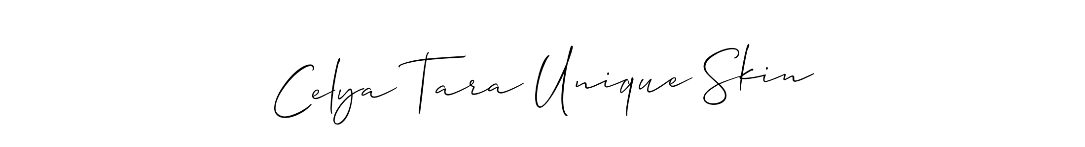 Also You can easily find your signature by using the search form. We will create Celya Tara Unique Skin name handwritten signature images for you free of cost using Allison_Script sign style. Celya Tara Unique Skin signature style 2 images and pictures png