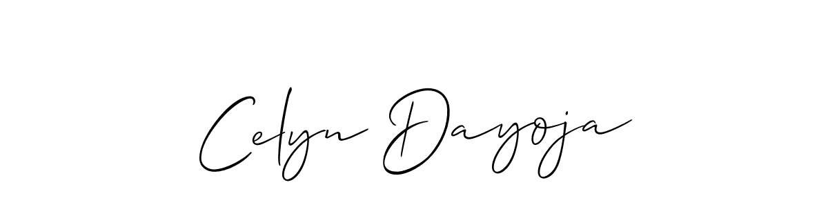 Design your own signature with our free online signature maker. With this signature software, you can create a handwritten (Allison_Script) signature for name Celyn Dayoja. Celyn Dayoja signature style 2 images and pictures png