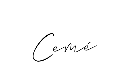 Make a short Cemé signature style. Manage your documents anywhere anytime using Allison_Script. Create and add eSignatures, submit forms, share and send files easily. Cemé signature style 2 images and pictures png