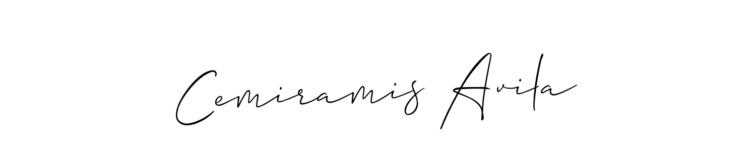 if you are searching for the best signature style for your name Cemiramis Avila. so please give up your signature search. here we have designed multiple signature styles  using Allison_Script. Cemiramis Avila signature style 2 images and pictures png