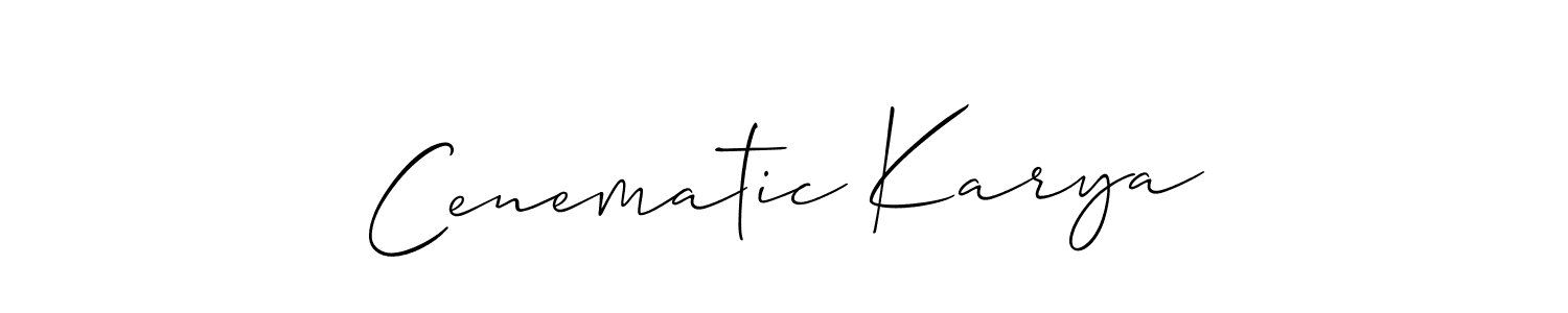 Similarly Allison_Script is the best handwritten signature design. Signature creator online .You can use it as an online autograph creator for name Cenematic Karya. Cenematic Karya signature style 2 images and pictures png