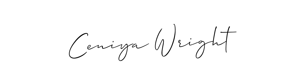 Design your own signature with our free online signature maker. With this signature software, you can create a handwritten (Allison_Script) signature for name Ceniya Wright. Ceniya Wright signature style 2 images and pictures png