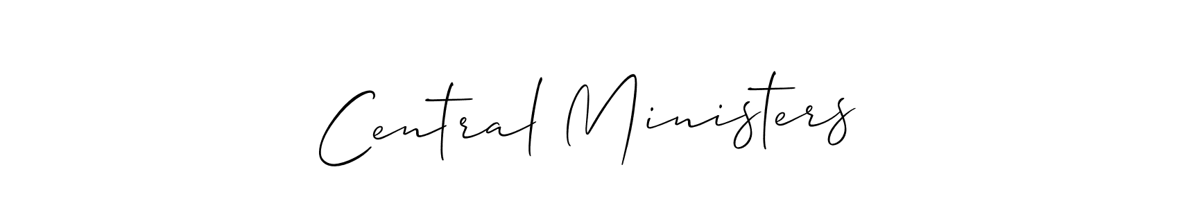 The best way (Allison_Script) to make a short signature is to pick only two or three words in your name. The name Central Ministers include a total of six letters. For converting this name. Central Ministers signature style 2 images and pictures png