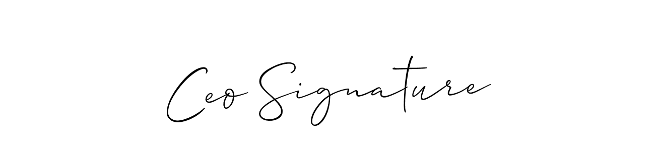 Make a beautiful signature design for name Ceo Signature. With this signature (Allison_Script) style, you can create a handwritten signature for free. Ceo Signature signature style 2 images and pictures png