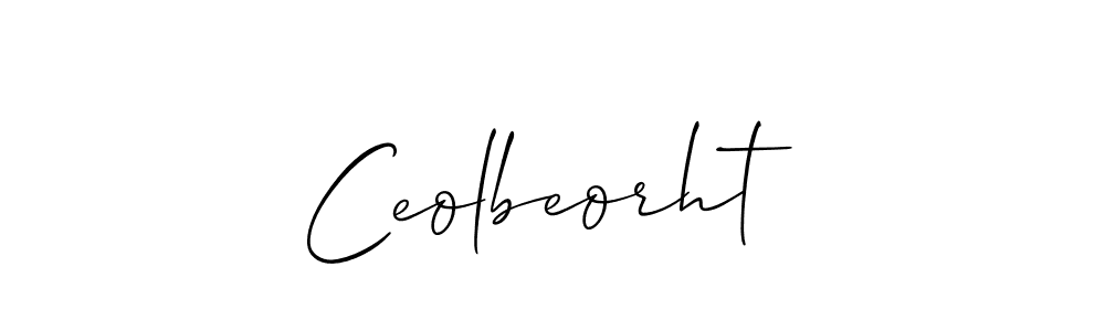 Make a beautiful signature design for name Ceolbeorht. With this signature (Allison_Script) style, you can create a handwritten signature for free. Ceolbeorht signature style 2 images and pictures png