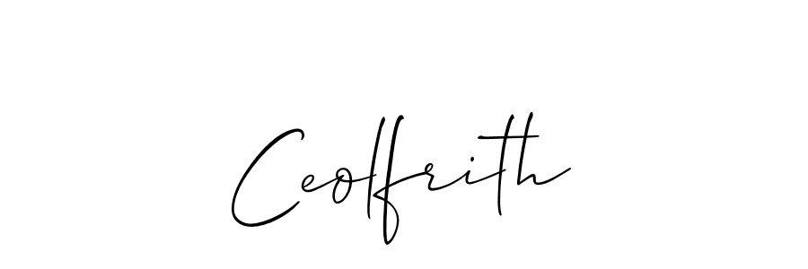 You should practise on your own different ways (Allison_Script) to write your name (Ceolfrith) in signature. don't let someone else do it for you. Ceolfrith signature style 2 images and pictures png