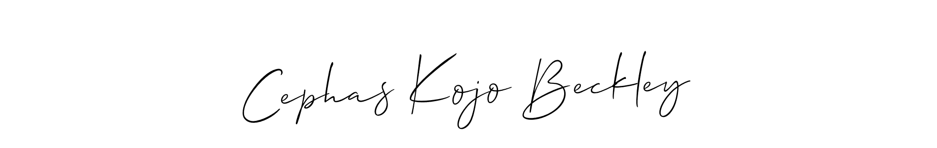 The best way (Allison_Script) to make a short signature is to pick only two or three words in your name. The name Cephas Kojo Beckley include a total of six letters. For converting this name. Cephas Kojo Beckley signature style 2 images and pictures png